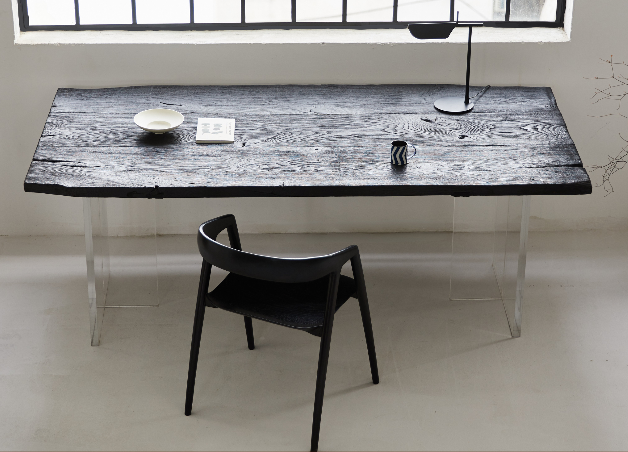 Live Edge Charred French Oak Dining Table