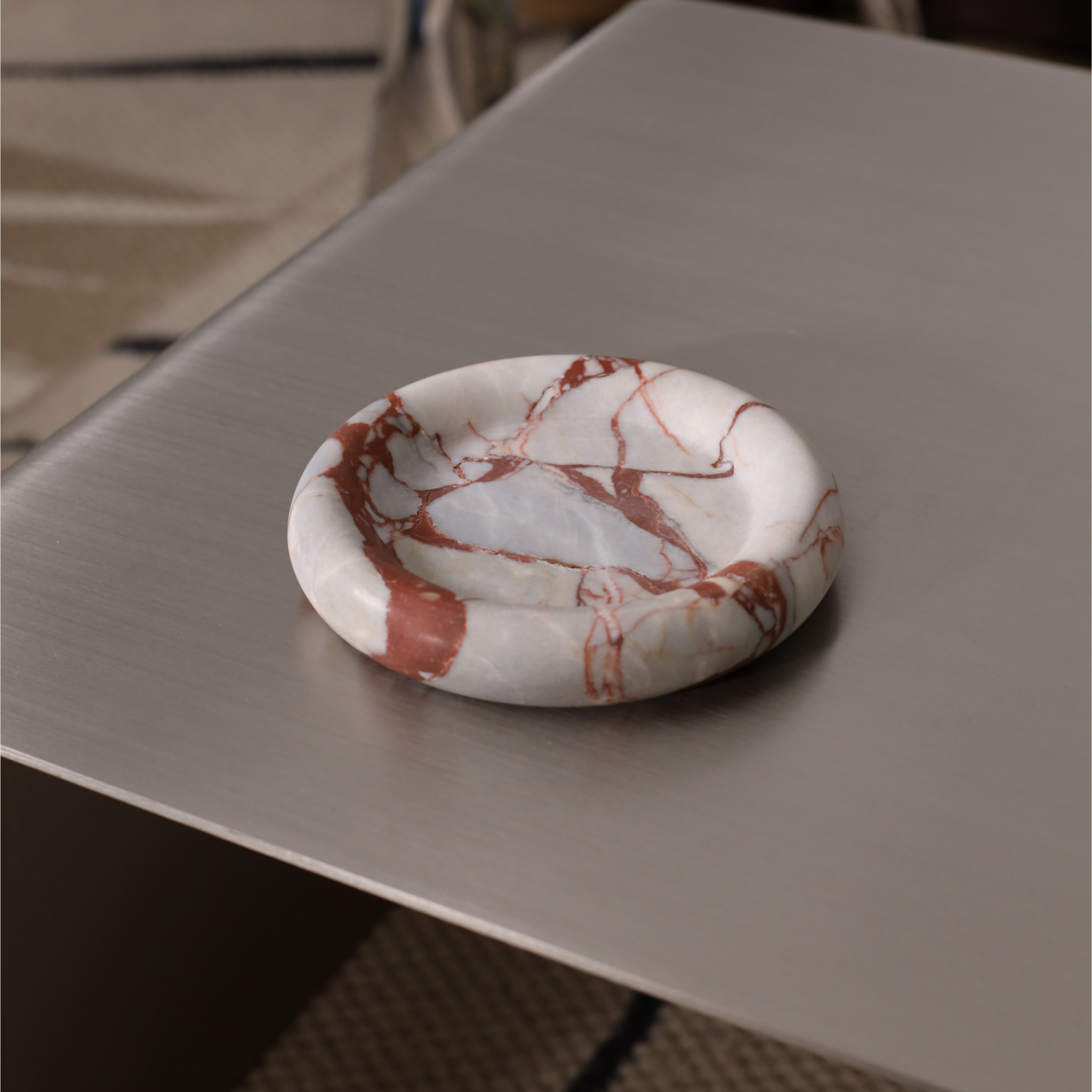 Calacatta Rosso Marble Plate - The Feelter