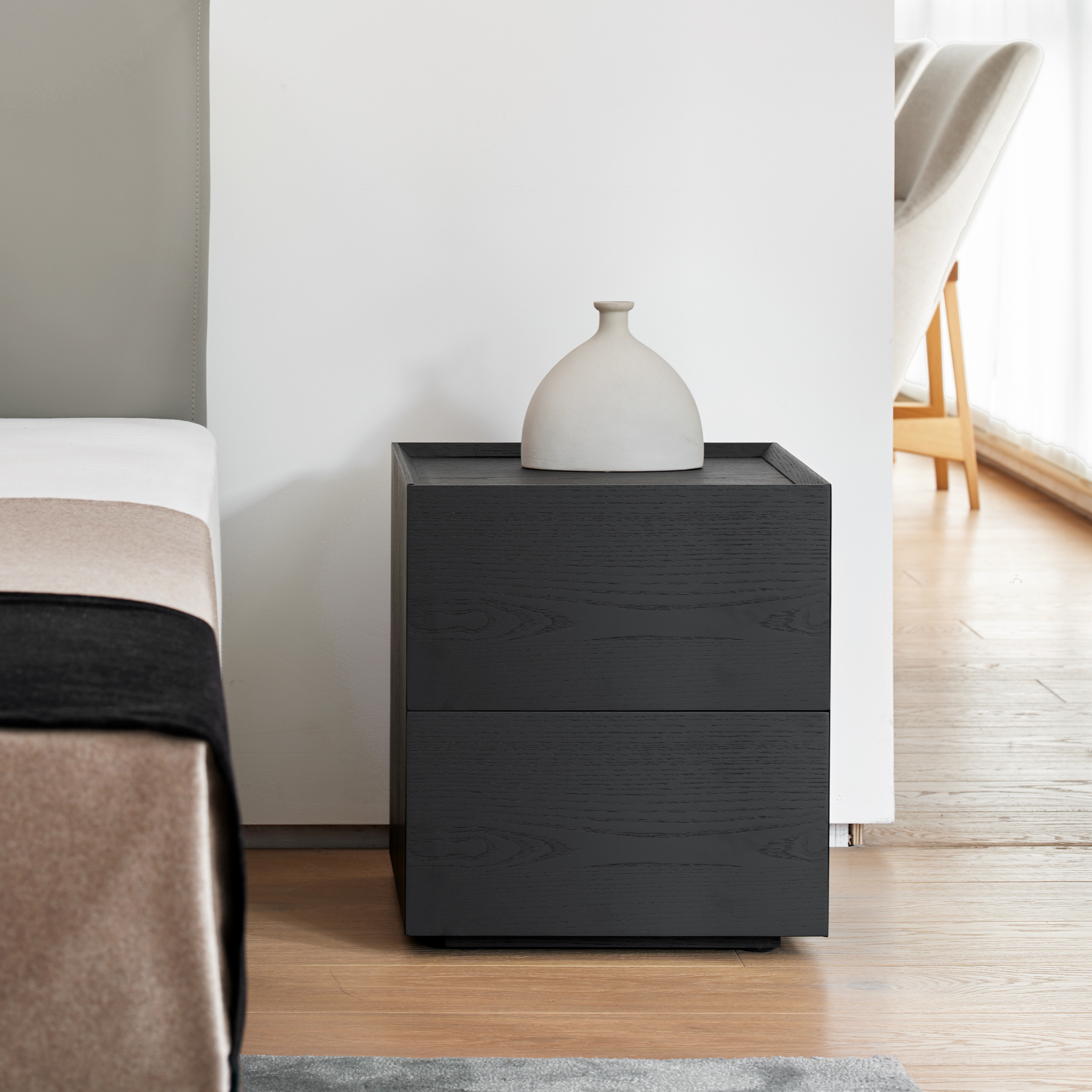 Forty Wooden Bedside Table - The Feelter