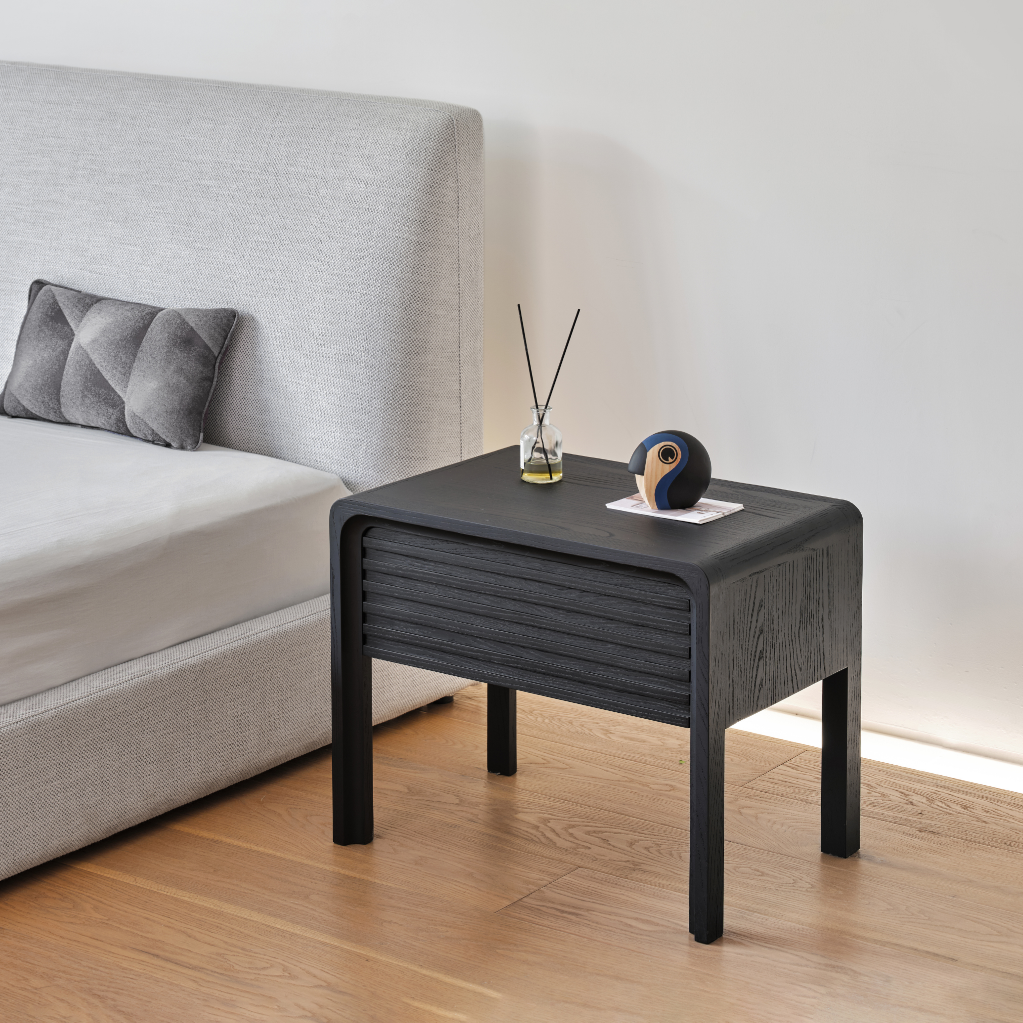 Pumrey Wooden Bedside Table - The Feelter