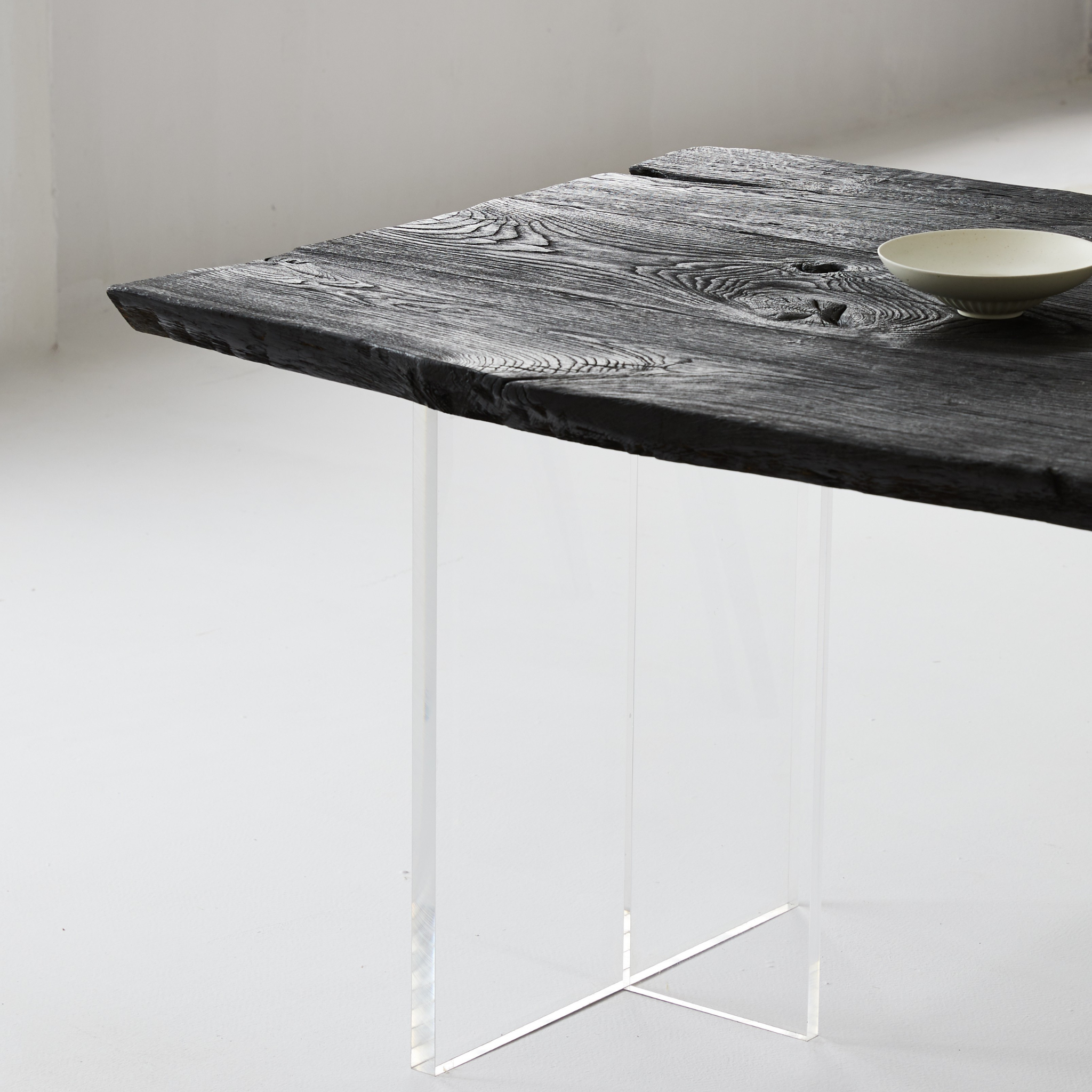 Live Edge Charred French Oak Dining Table