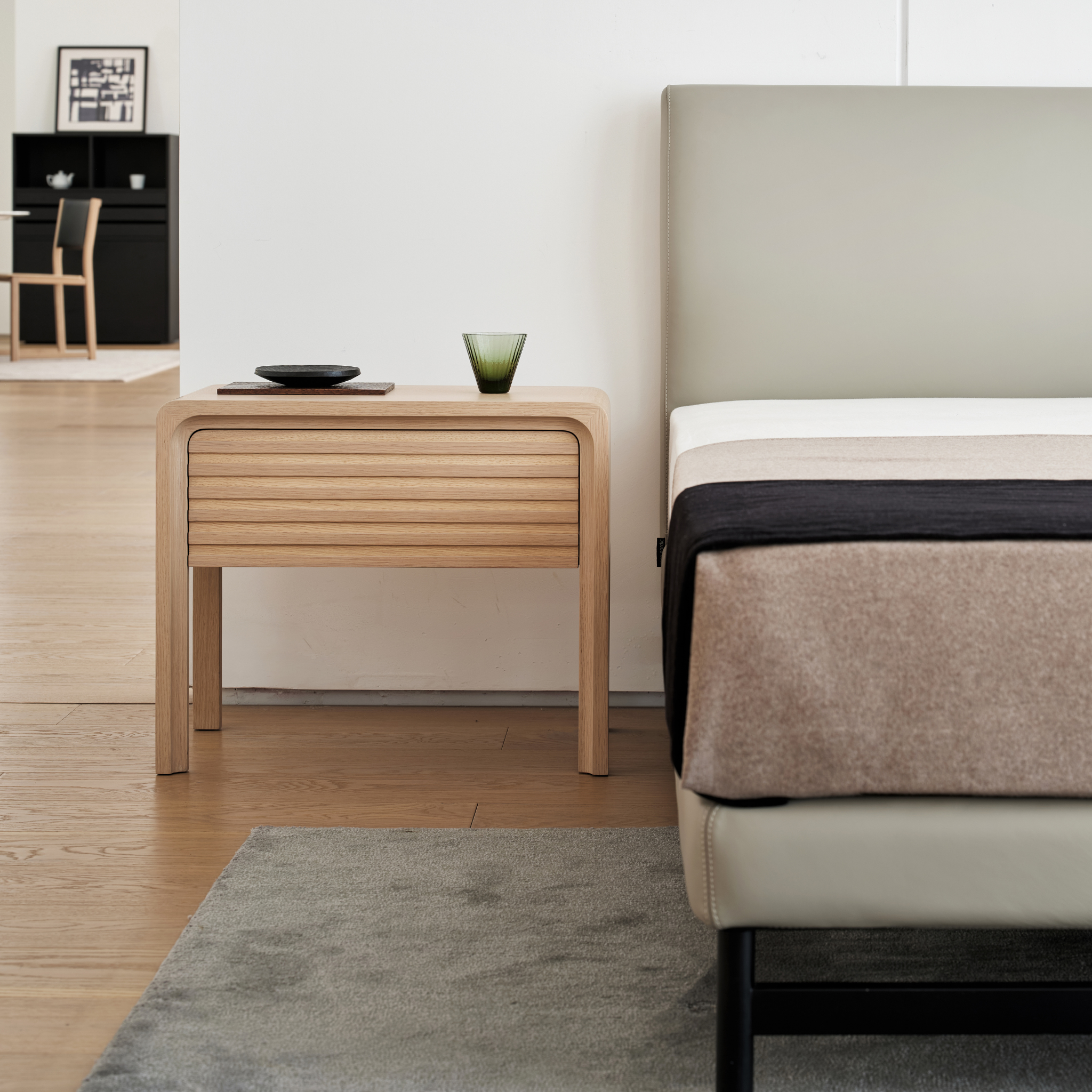 Pumrey Wooden Bedside Table - The Feelter