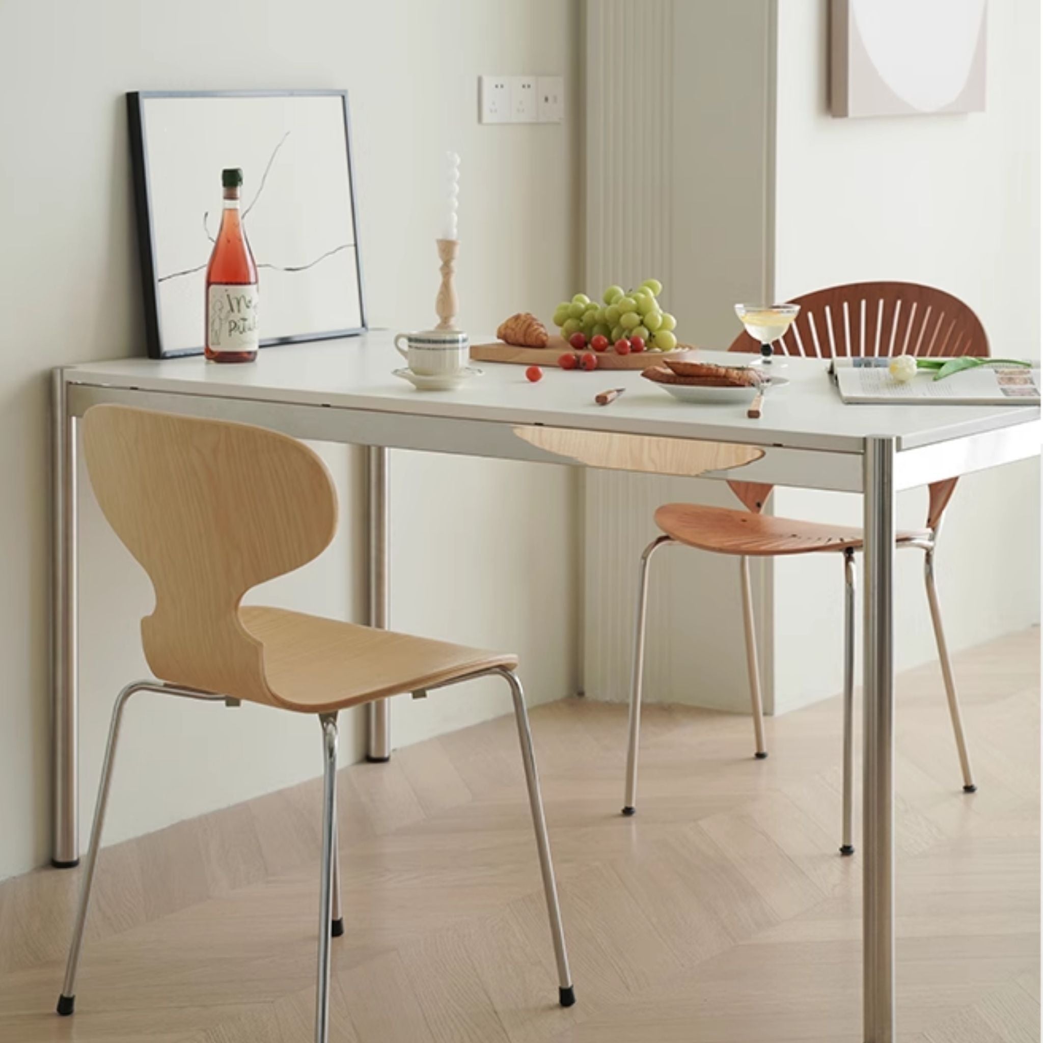 Minimalist Stainless Steel Dining Table