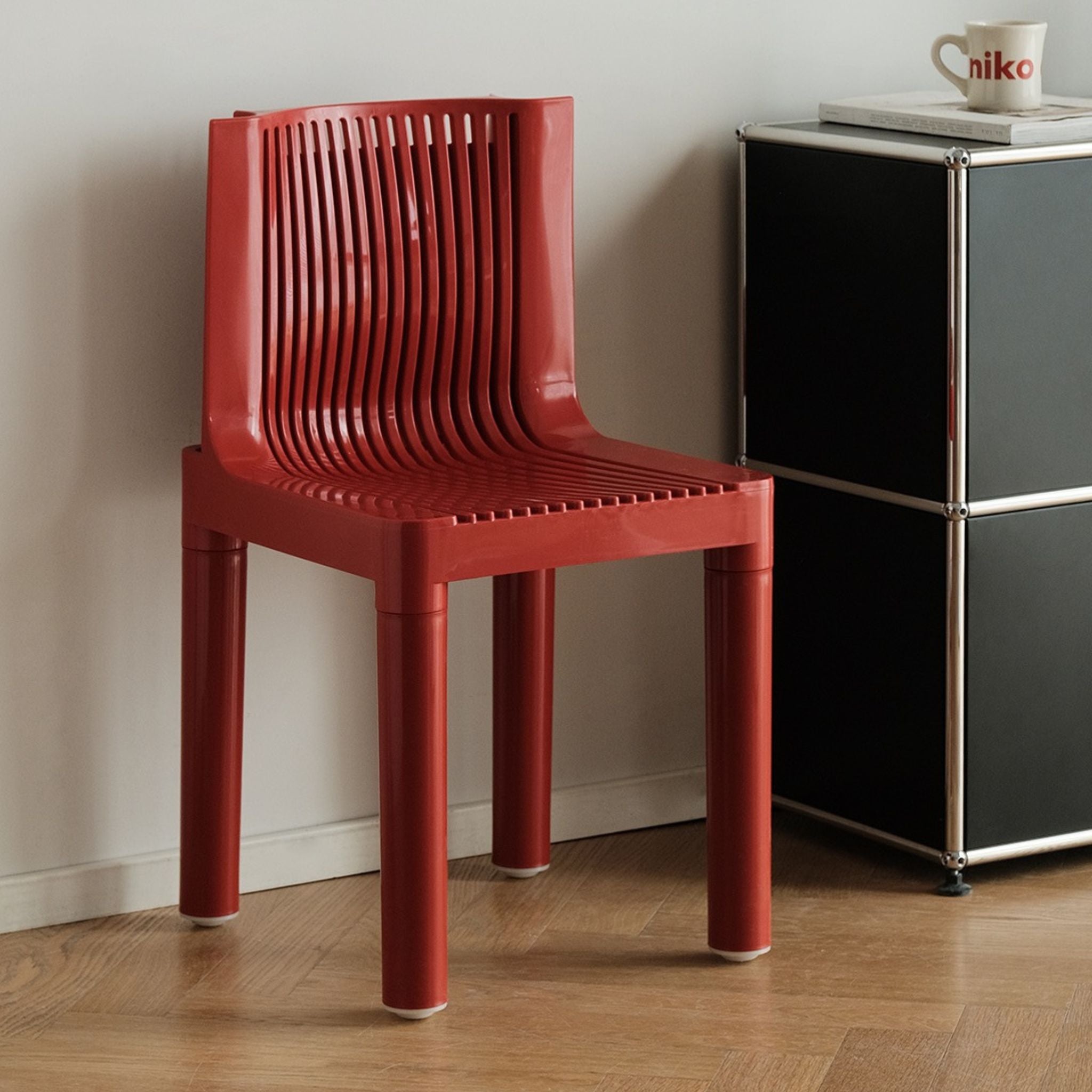 Slatted Plastic Dining Chair