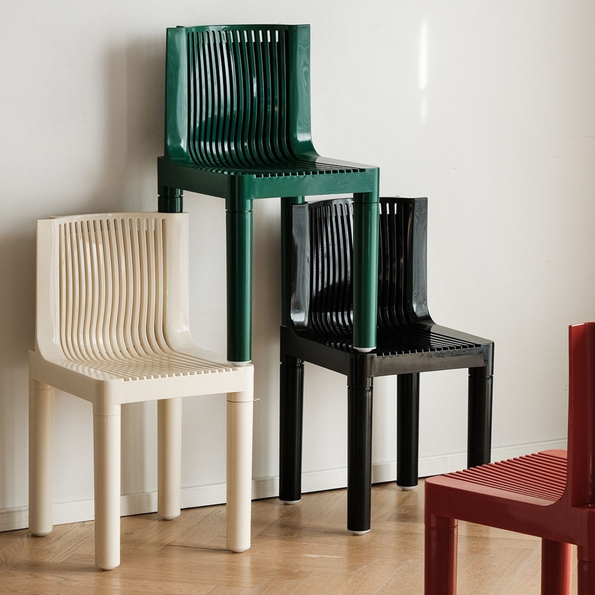 Slatted Plastic Dining Chair
