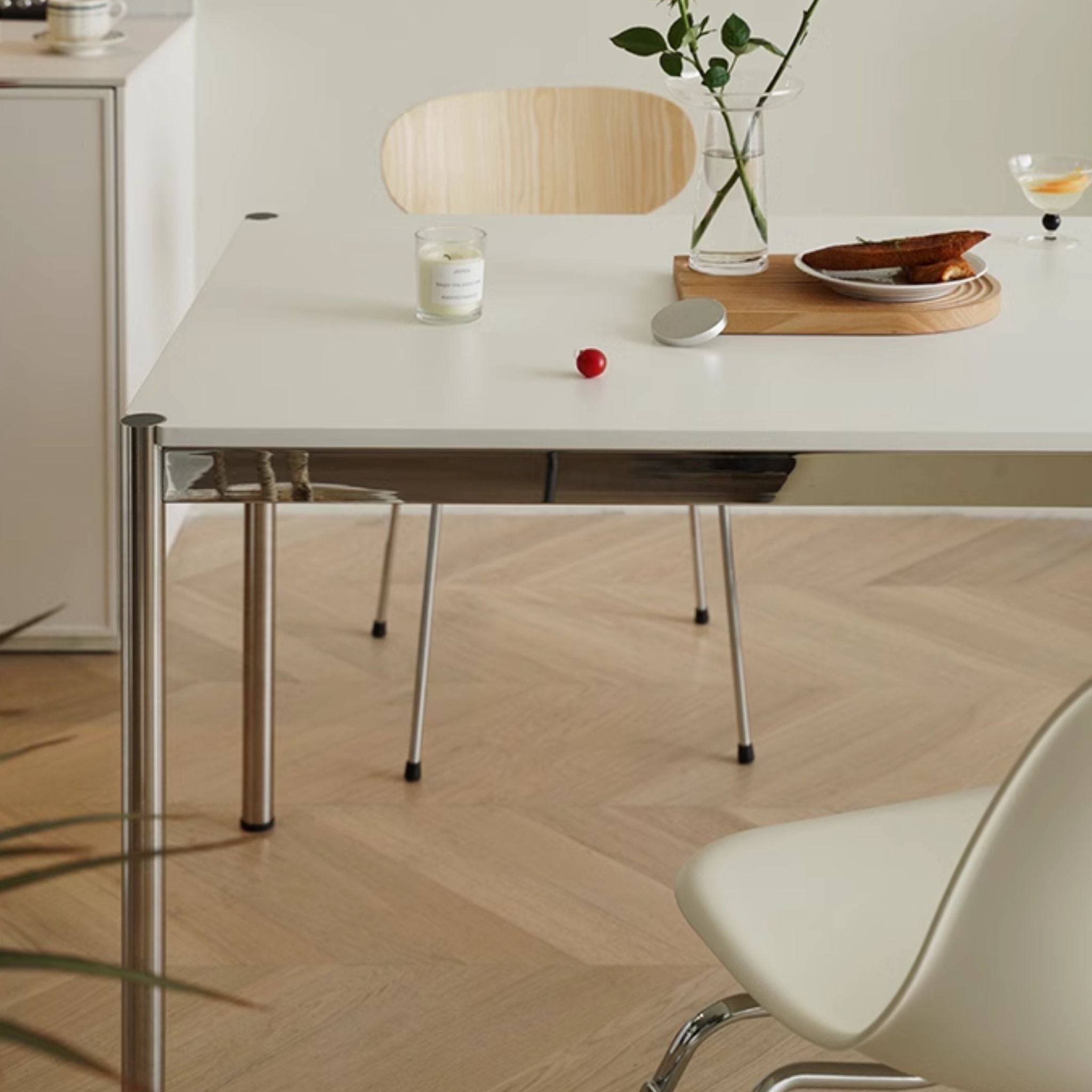 Minimalist Stainless Steel Dining Table
