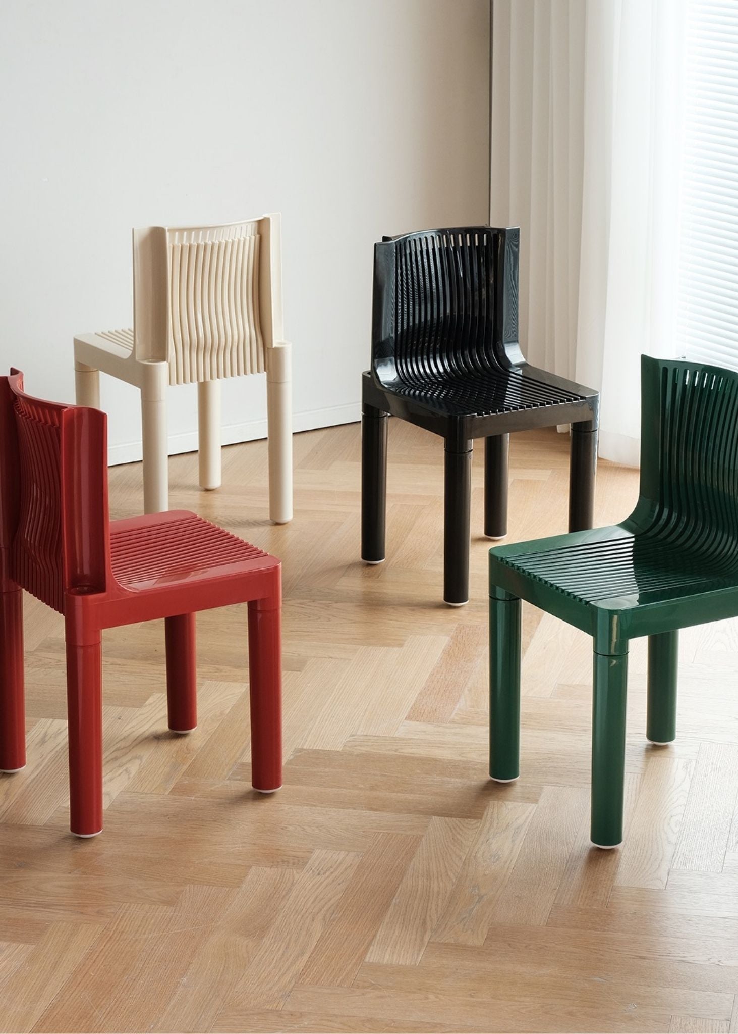 Slatted Plastic Dining Chair