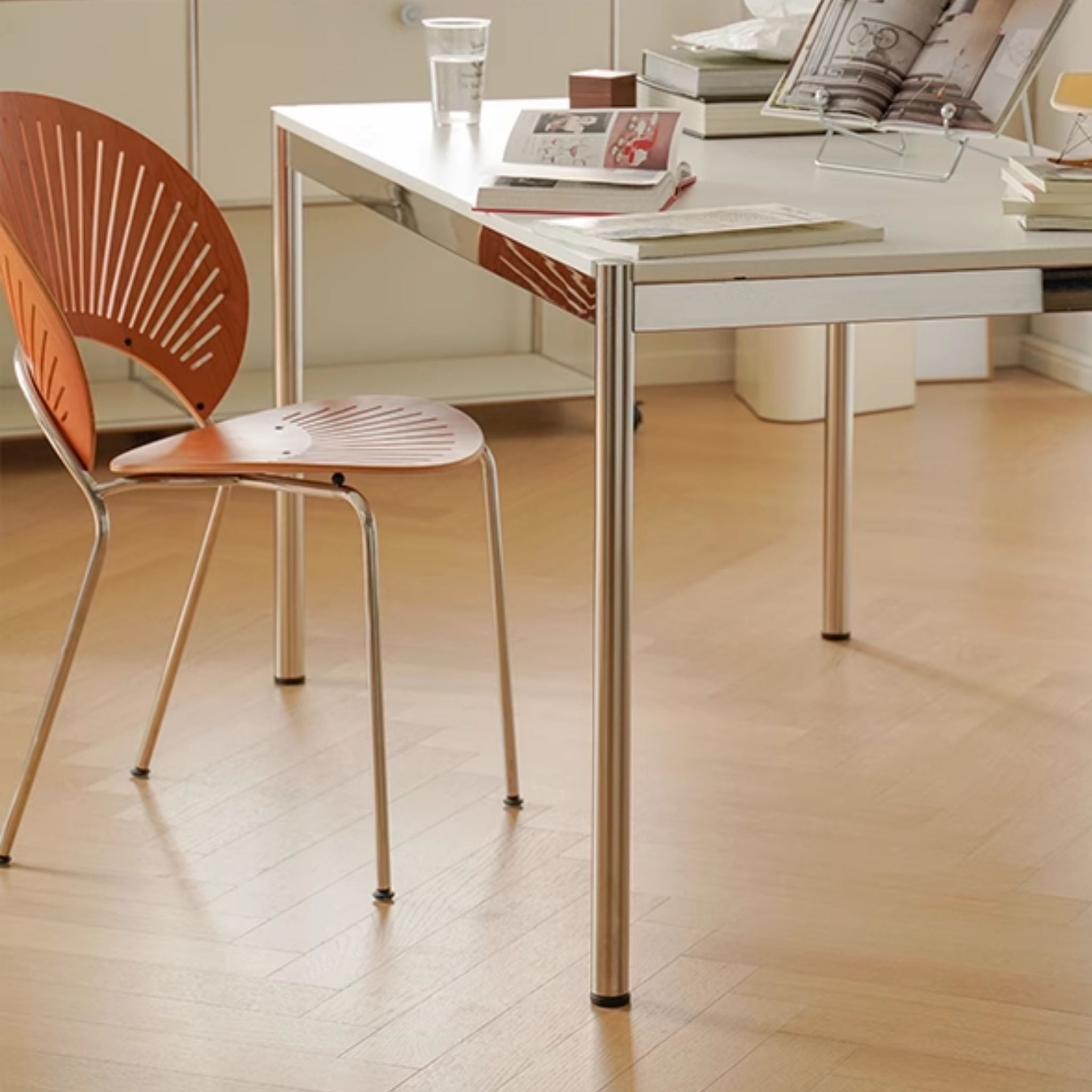 Minimalist Stainless Steel Dining Table