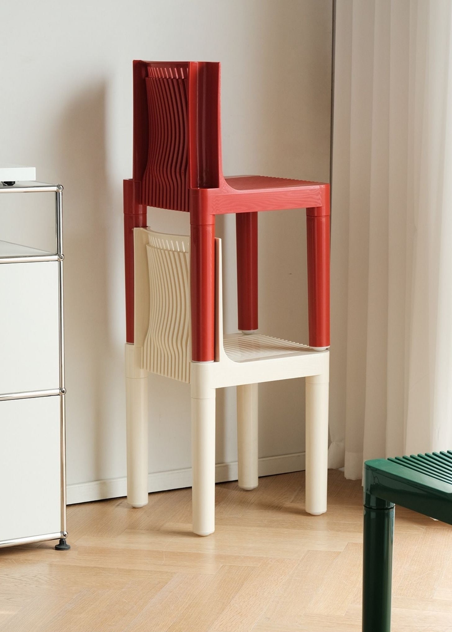 Slatted Plastic Dining Chair