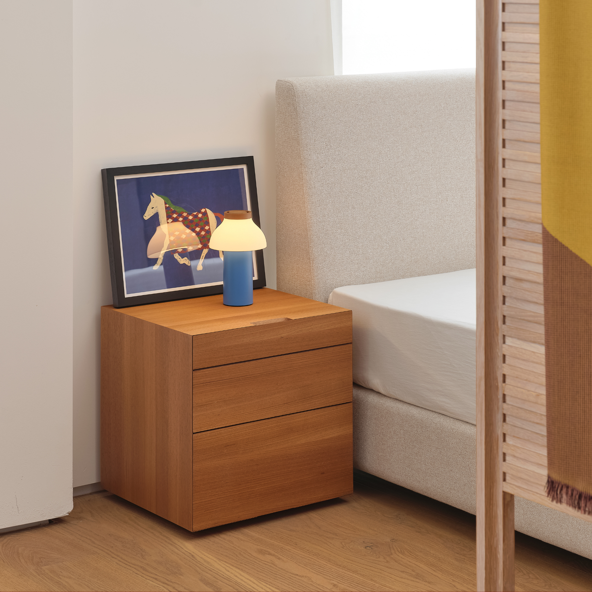 Sharp Wooden Bedside Table - The Feelter