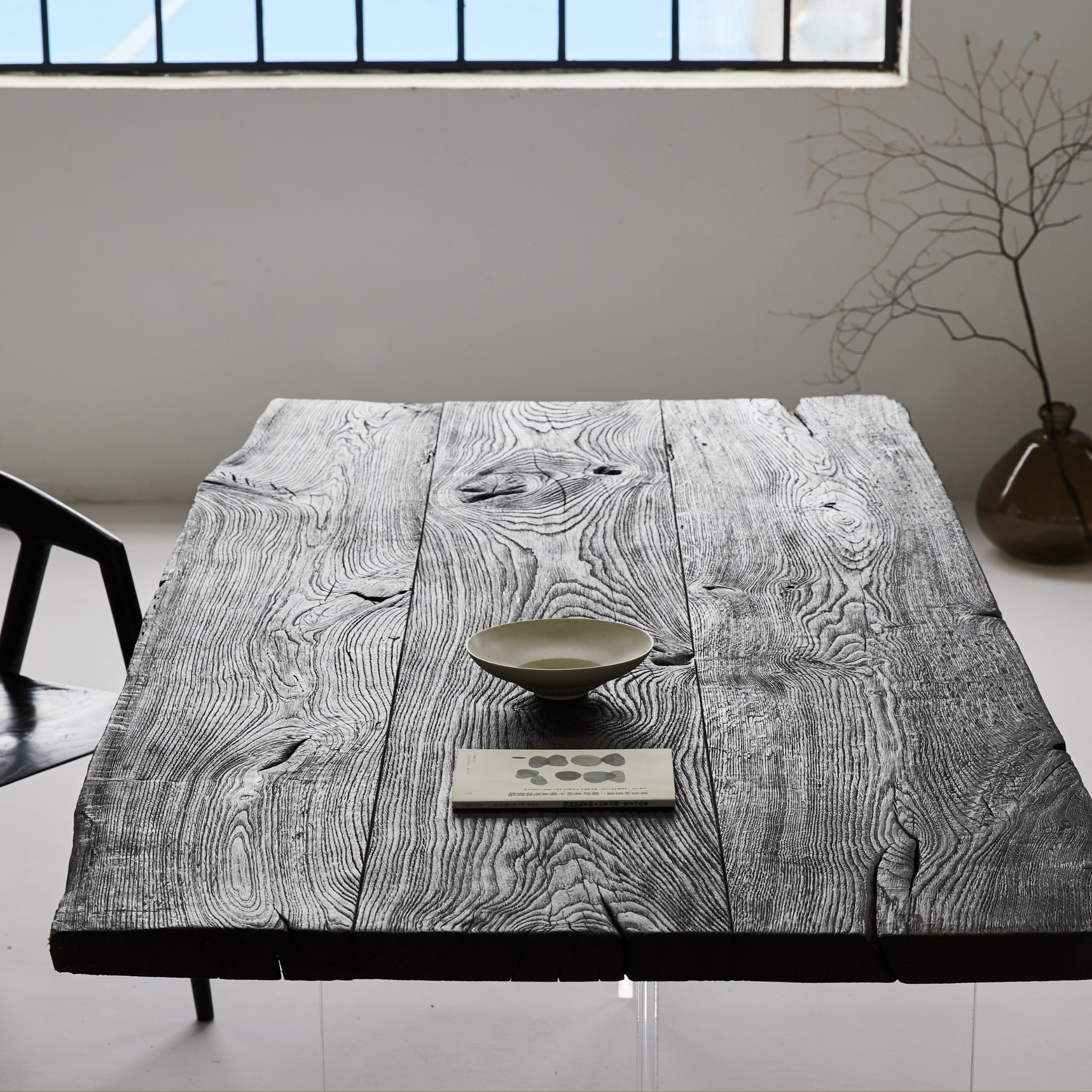 Live Edge Charred French Oak Dining Table