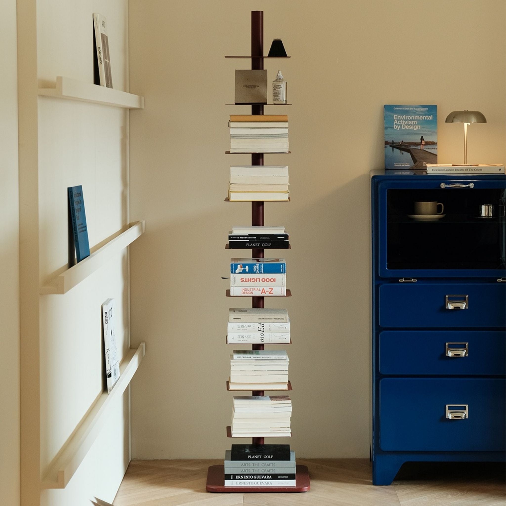 Rotating Metal Book Tower