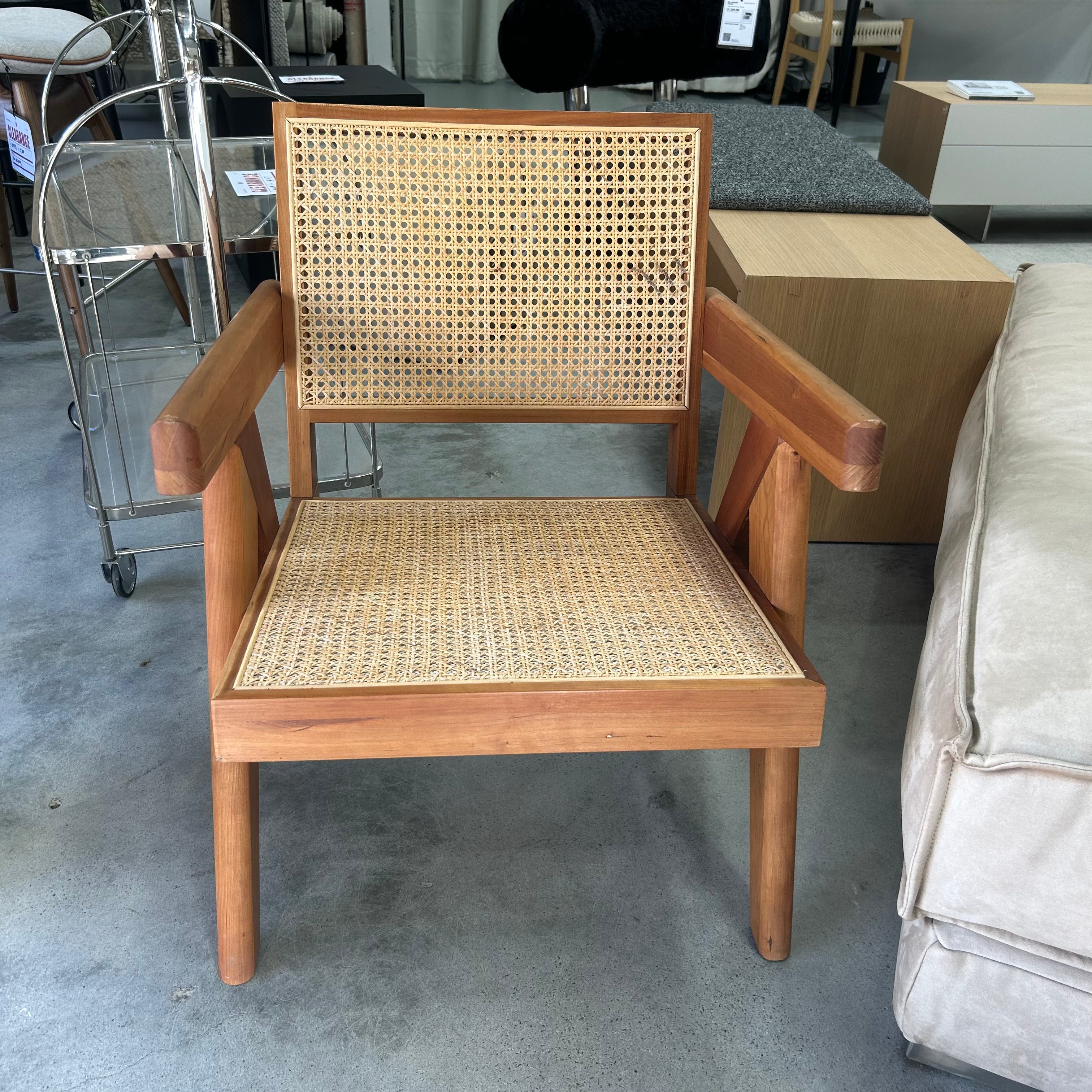 Chandi Rattan Armchair | Cherry Wood | Clearance - The Feelter