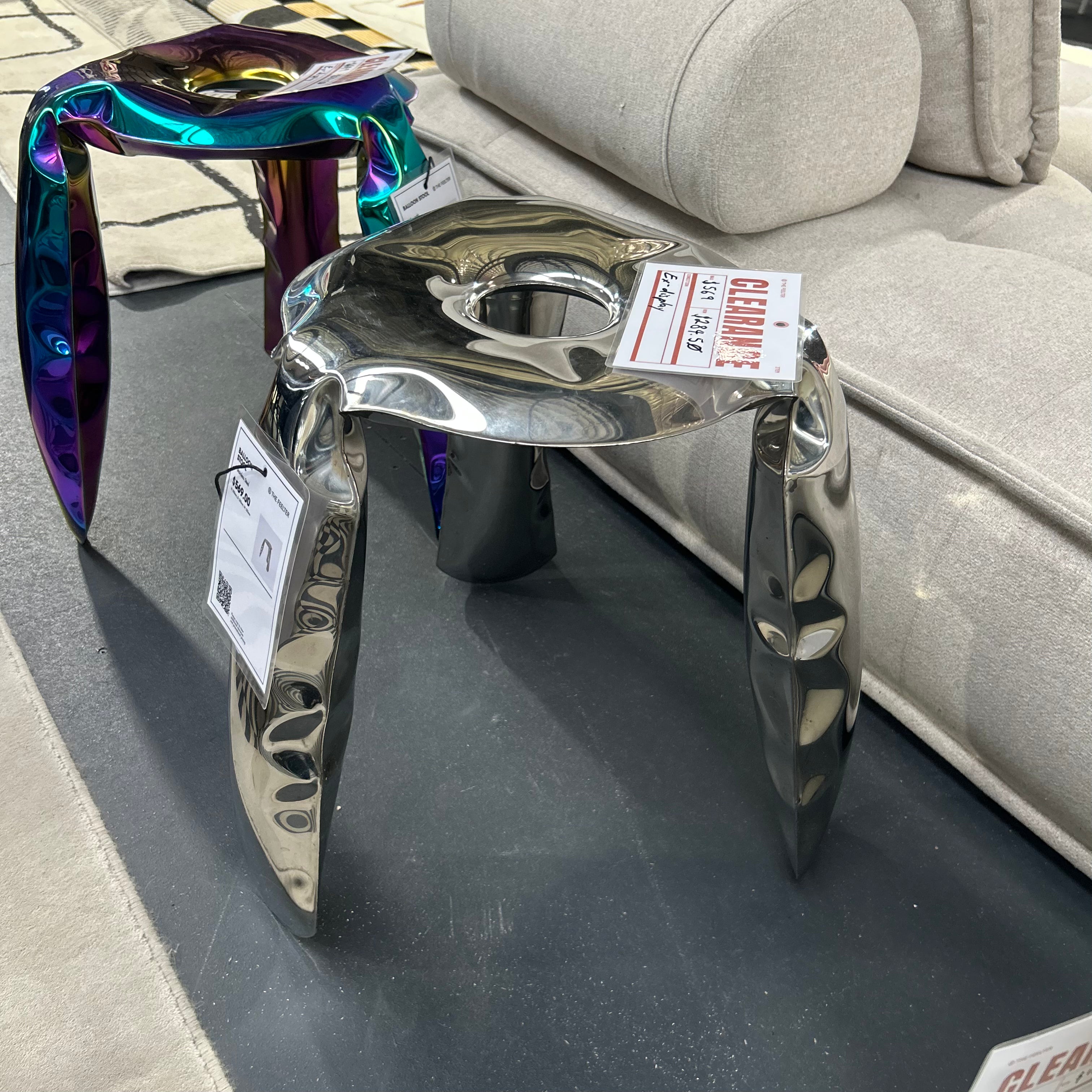 Balloon Stool | Stainless Steel | Clearance - The Feelter