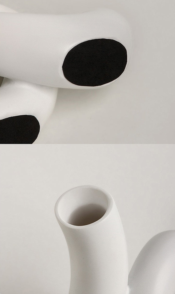 Ceramic Vase | Sister Snaking Forms - Black and White - The Feelter