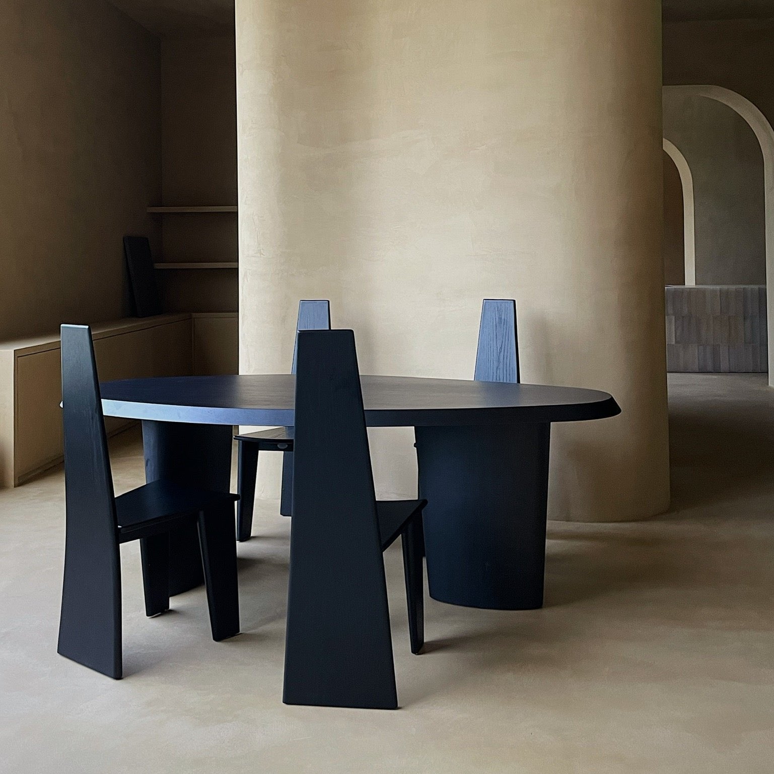 kar Oval Dinning Table 侘寂风简约木质不规则椭圆餐桌餐厅客厅 - The Feelter