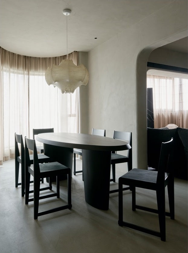 kar Oval Dinning Table 侘寂风简约木质不规则椭圆餐桌餐厅客厅 - The Feelter