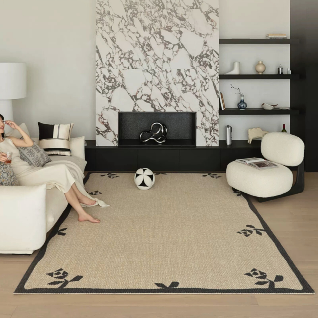 The Feelter Rose Border Wool Rug