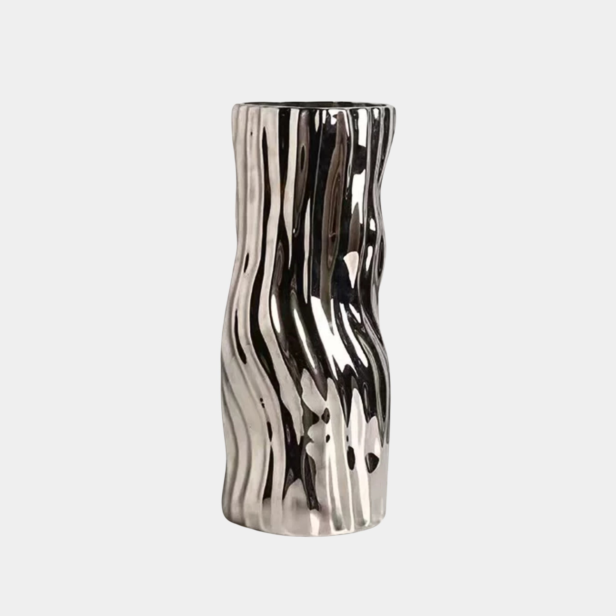 Ceramic Vase | Flowing Water | silver