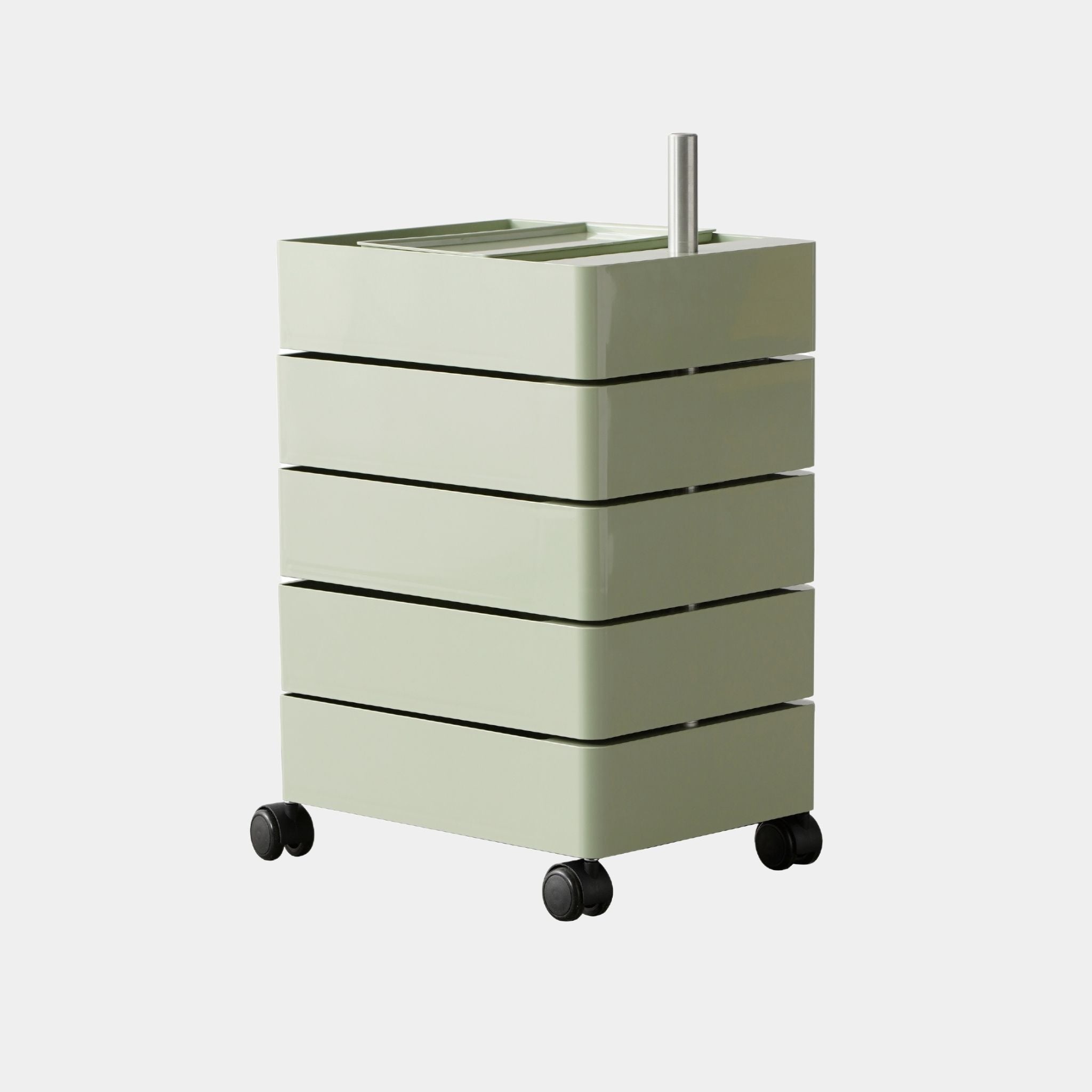 Joe Colombo Boby Trolley Replica 360° storage drawer unit on wheels made from moulded colourful ABS plastic