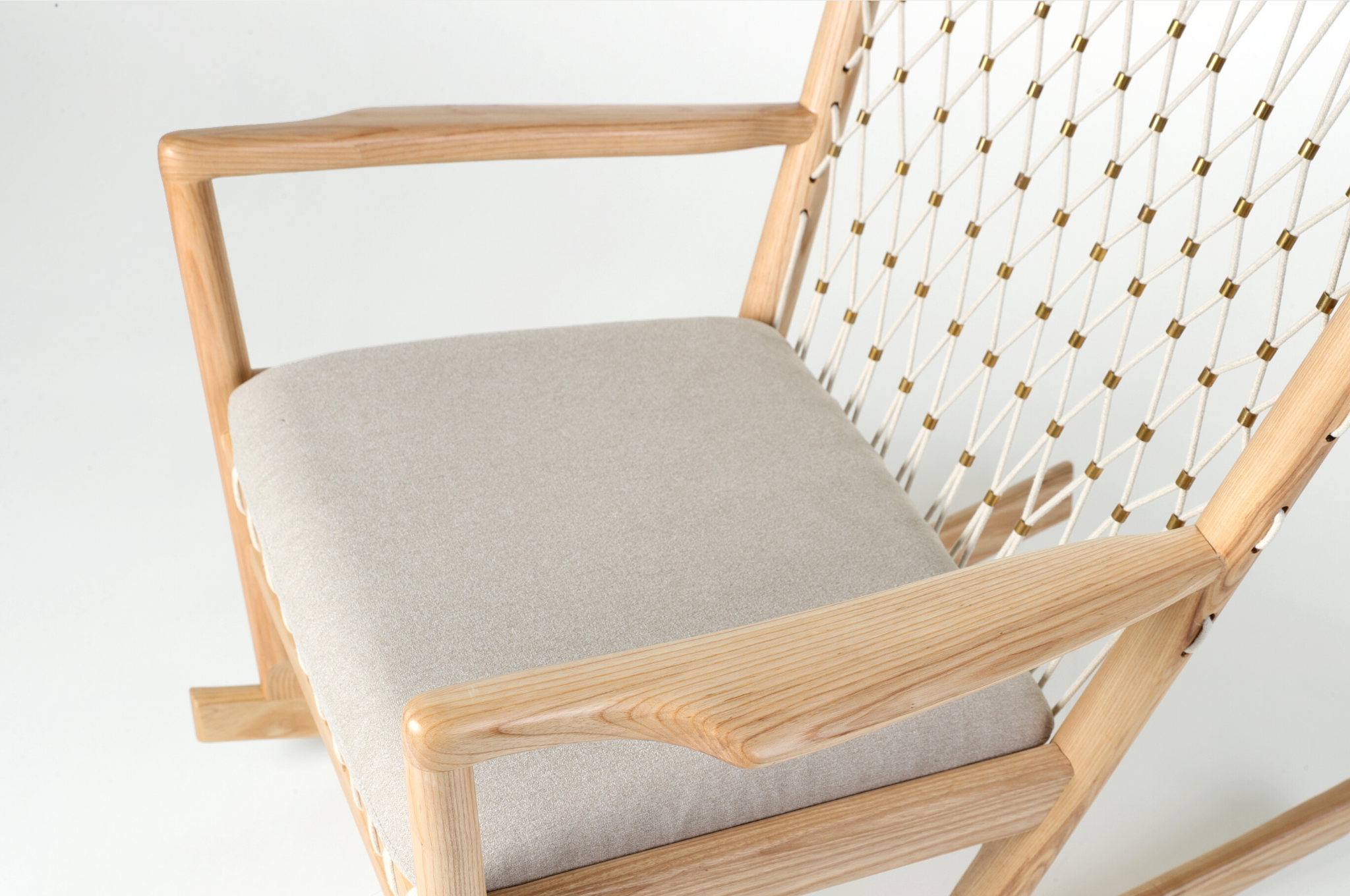 Wood and Cord Rocking Chair - The Feelter