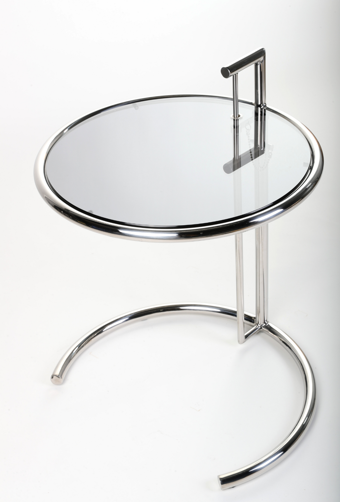 Eileen Gray Replica Adjustable E1027 Side Table Glass