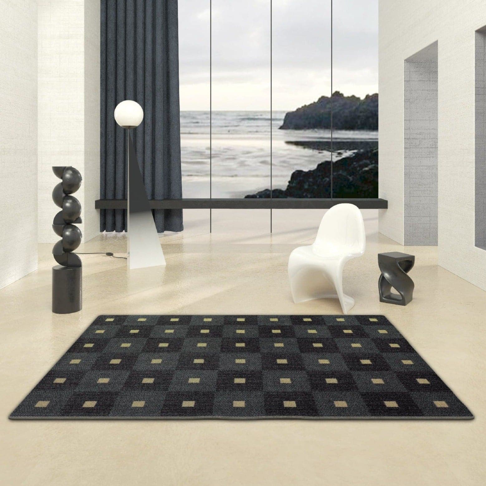 Pantheon Wool Rug | Charcoal - The Feelter