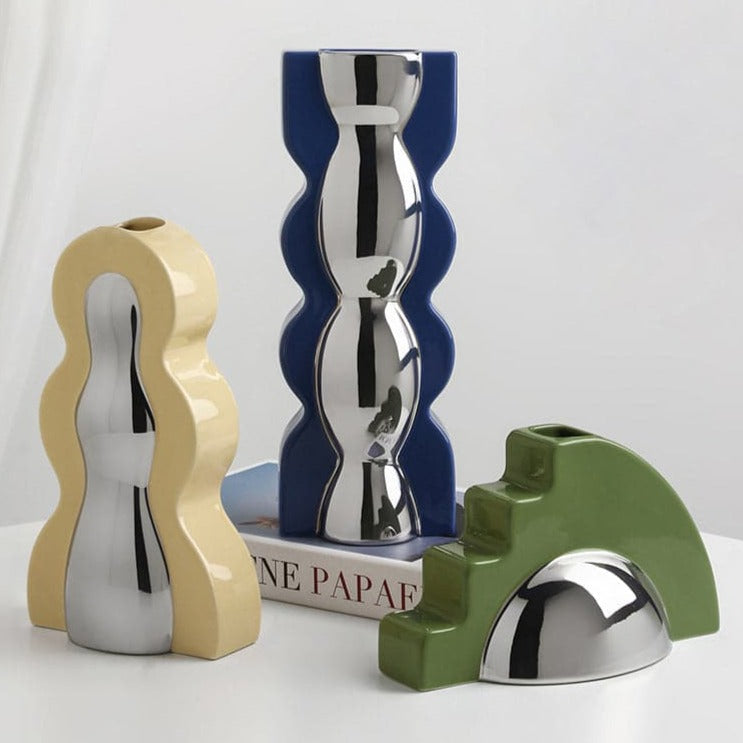 Ceramic Vase | Memphis Series - Yellow
