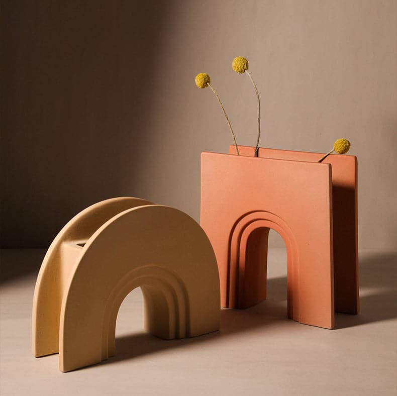 Ceramic Vase | Arched Series - Yellow