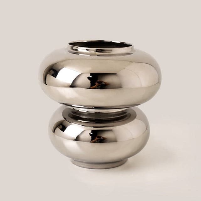 Ceramic Vase | Bubble Series - Short Silver