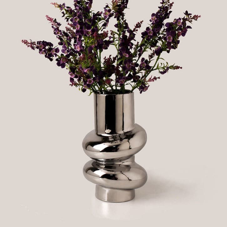 Ceramic Vase | Bubble Series - Tall Silver