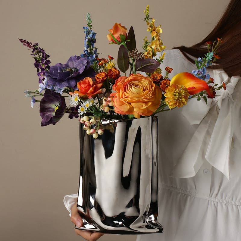 Ceramic Vase | Silver Paper Bag - The Feelter