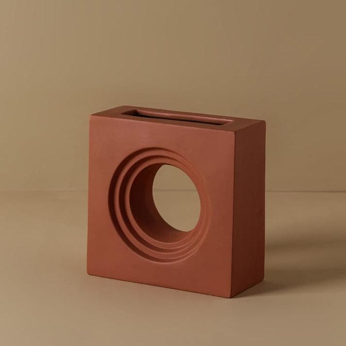 Ceramic Vase | Geometric - Red