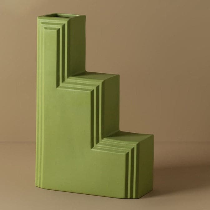 Ceramic Vase | Geometric Series - Green